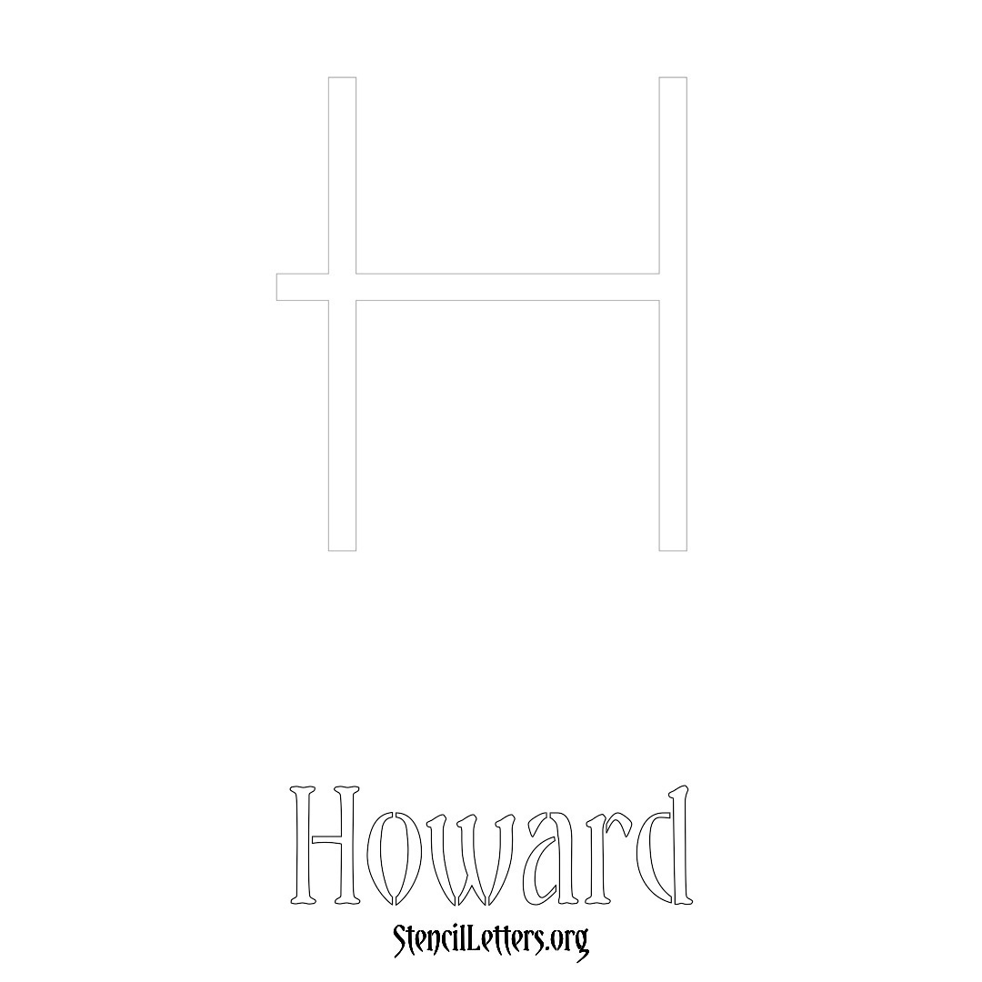 Howard printable name initial stencil in Simple Elegant Lettering