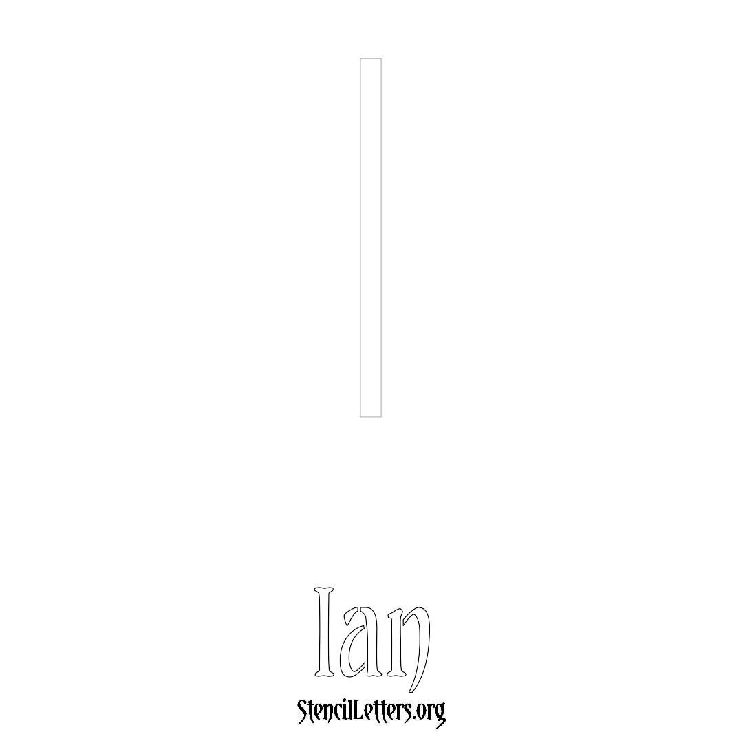 Ian printable name initial stencil in Simple Elegant Lettering