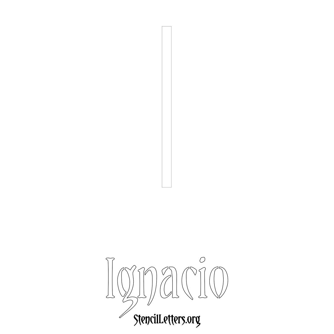 Ignacio printable name initial stencil in Simple Elegant Lettering