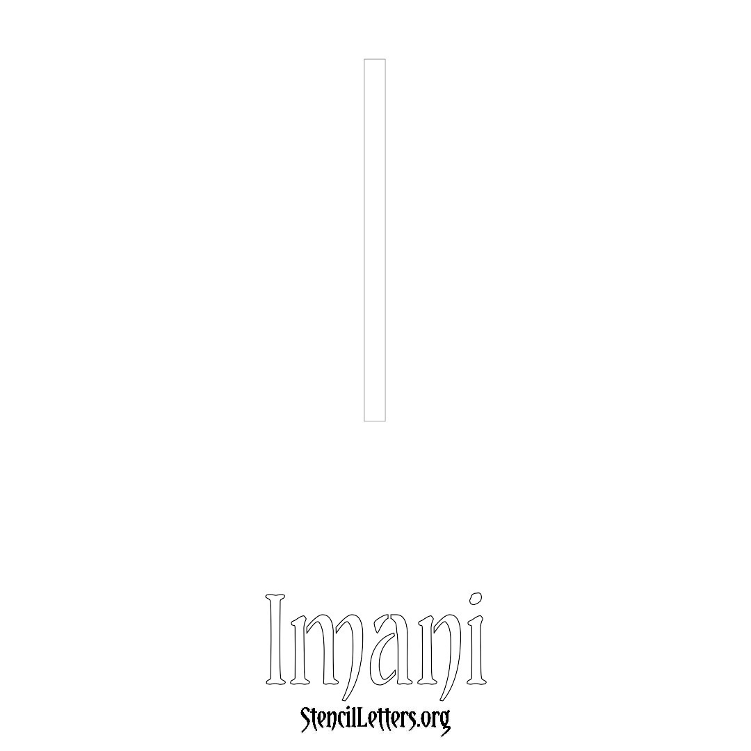 Imani printable name initial stencil in Simple Elegant Lettering