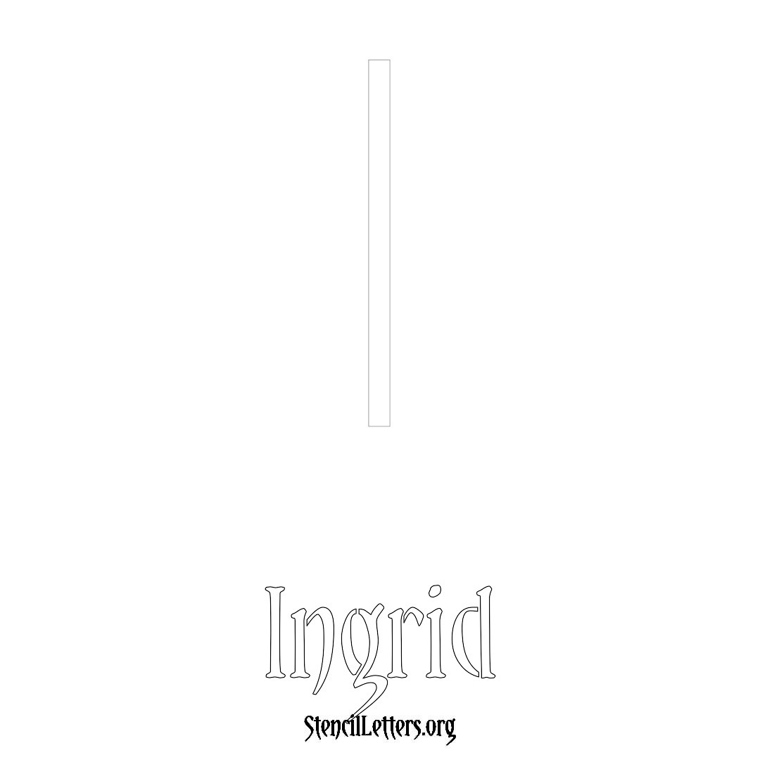 Ingrid printable name initial stencil in Simple Elegant Lettering