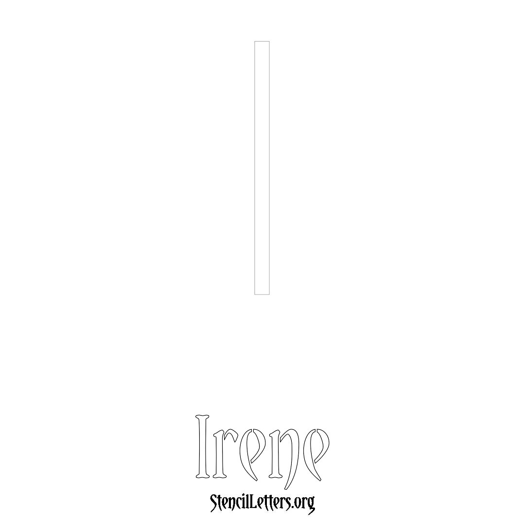 Irene printable name initial stencil in Simple Elegant Lettering