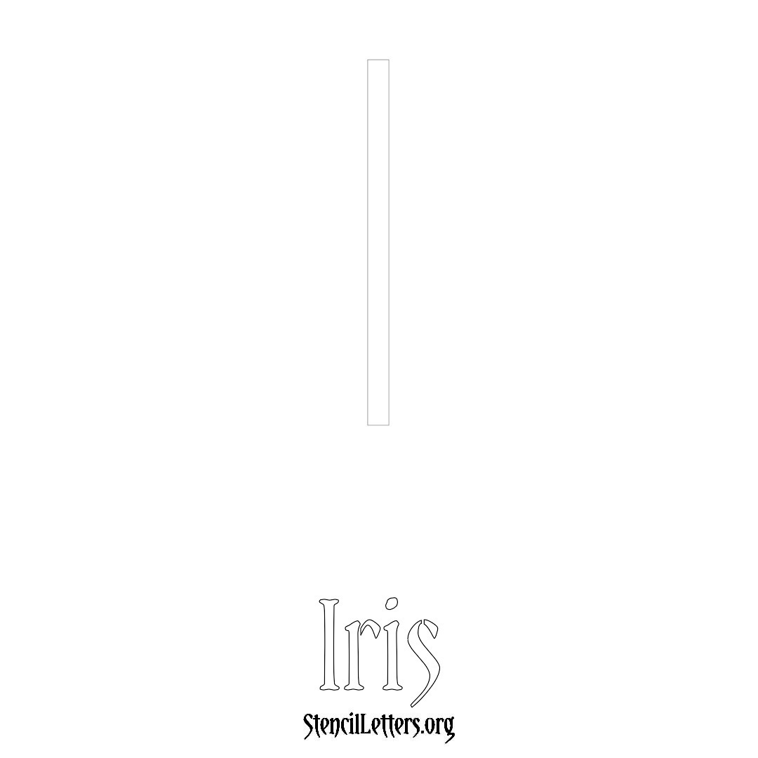 Iris printable name initial stencil in Simple Elegant Lettering