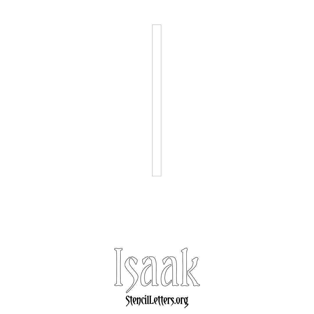 Isaak printable name initial stencil in Simple Elegant Lettering