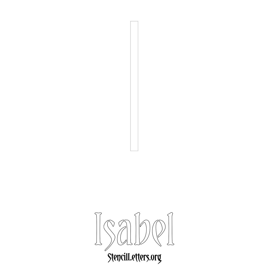 Isabel printable name initial stencil in Simple Elegant Lettering