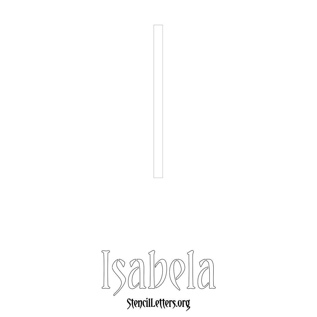 Isabela printable name initial stencil in Simple Elegant Lettering