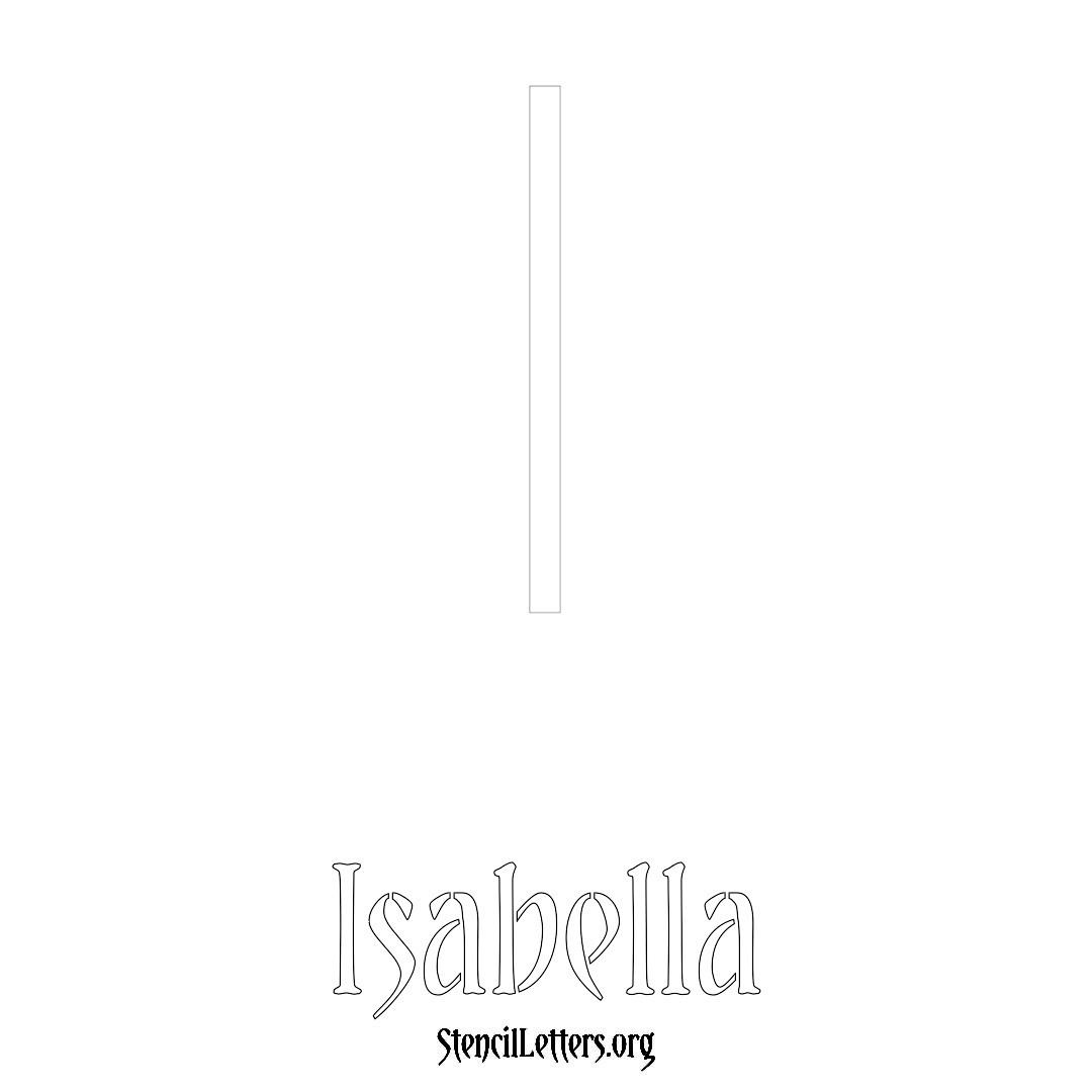 Isabella printable name initial stencil in Simple Elegant Lettering