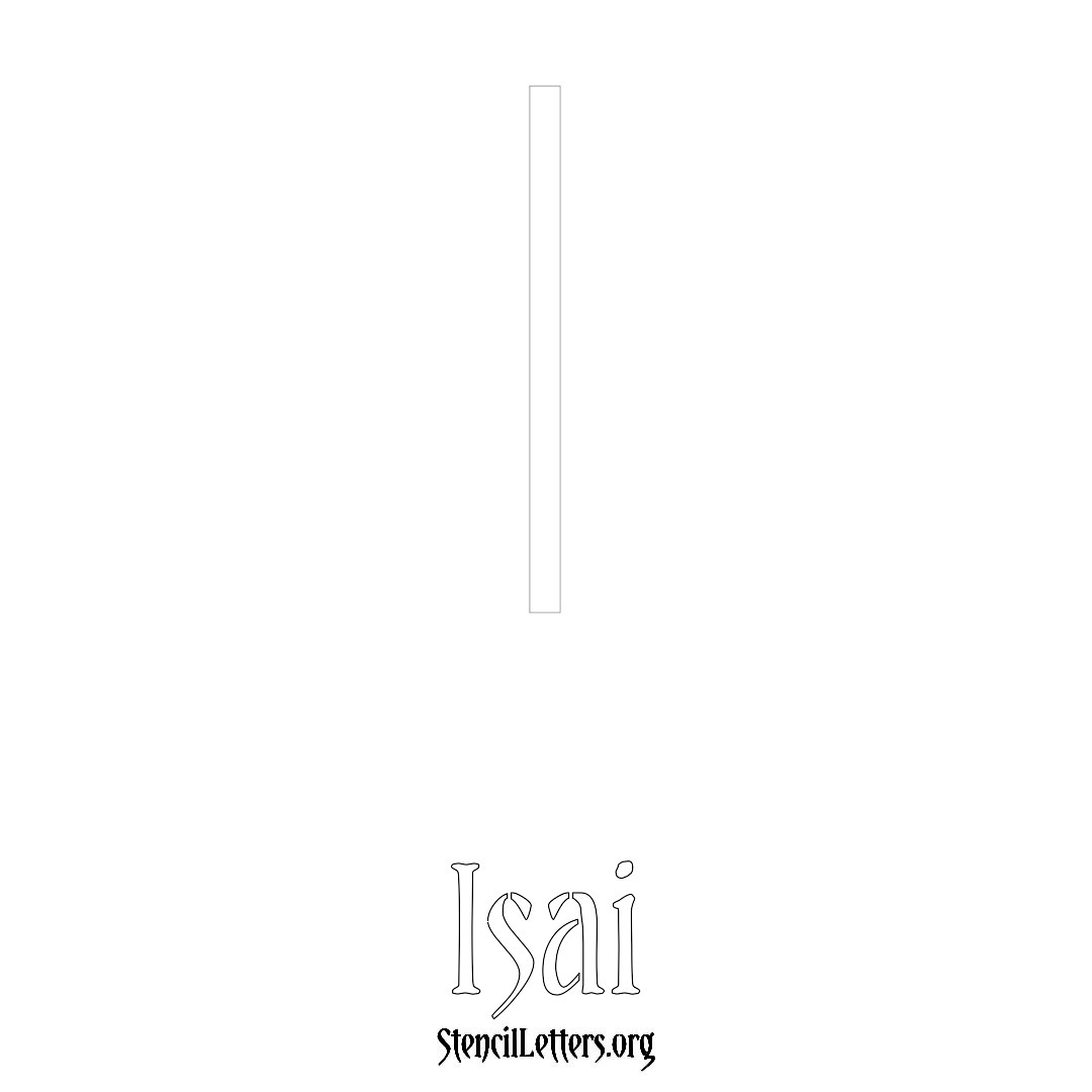 Isai printable name initial stencil in Simple Elegant Lettering