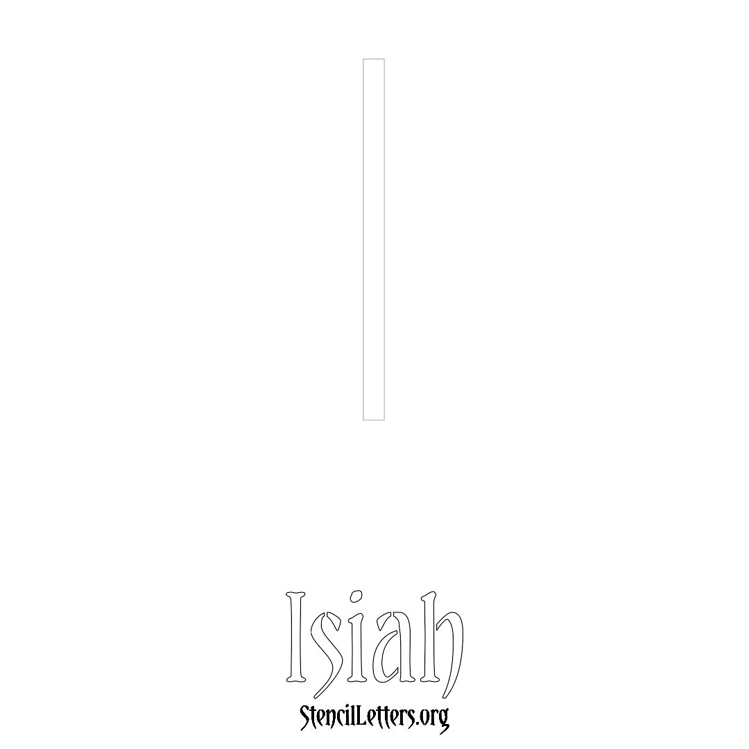 Isiah printable name initial stencil in Simple Elegant Lettering