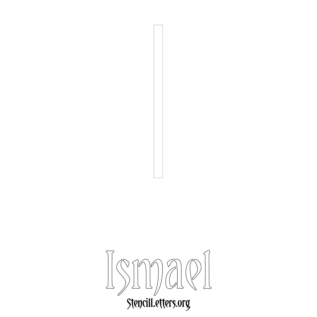 Ismael printable name initial stencil in Simple Elegant Lettering