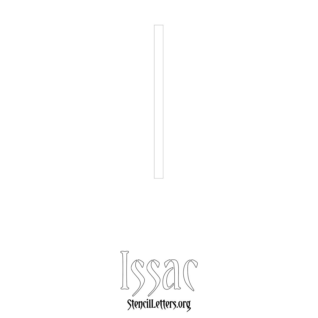Issac printable name initial stencil in Simple Elegant Lettering