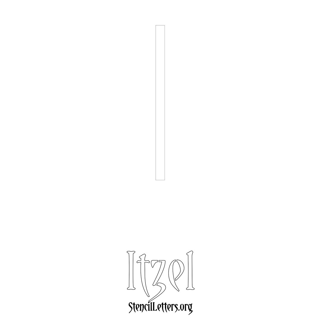 Itzel printable name initial stencil in Simple Elegant Lettering