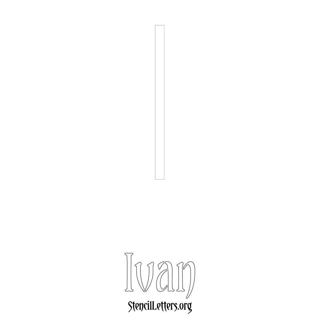 Ivan printable name initial stencil in Simple Elegant Lettering