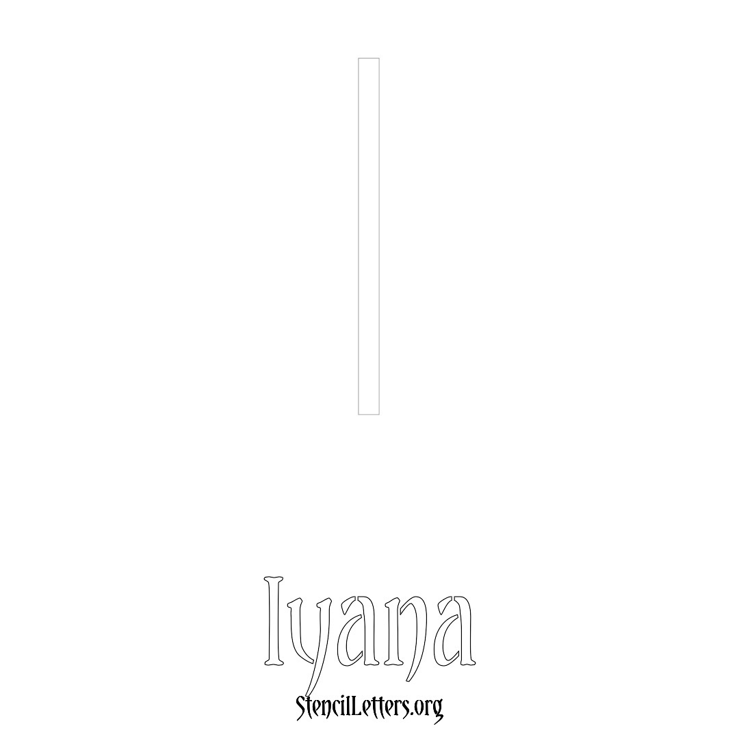 Iyana printable name initial stencil in Simple Elegant Lettering