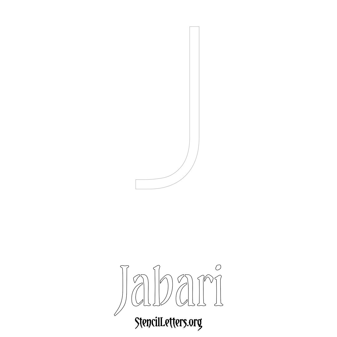 Jabari printable name initial stencil in Simple Elegant Lettering