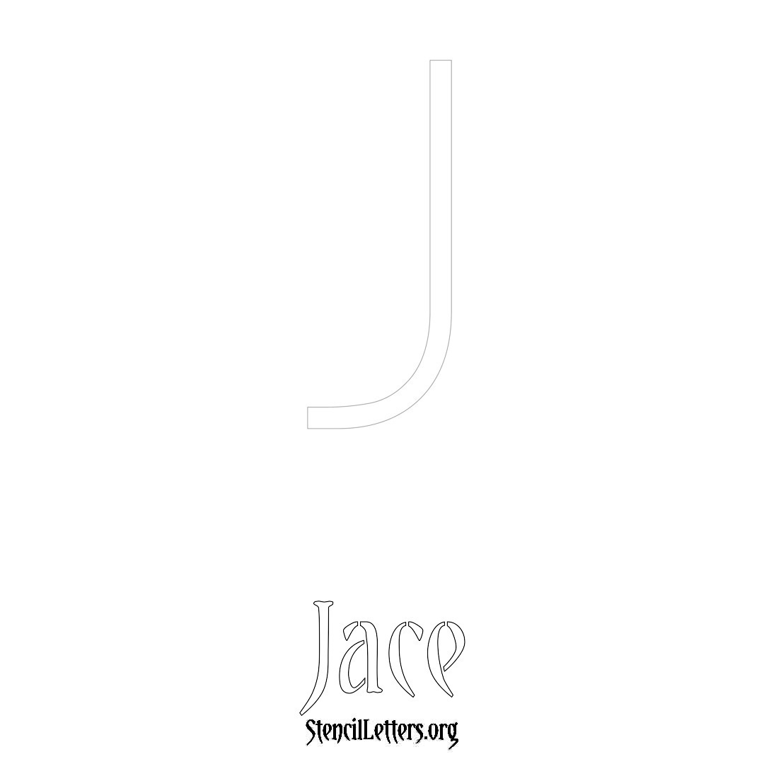 Jace printable name initial stencil in Simple Elegant Lettering