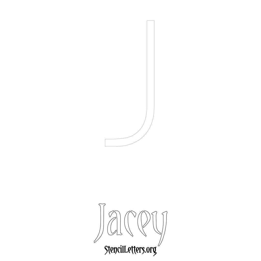 Jacey printable name initial stencil in Simple Elegant Lettering