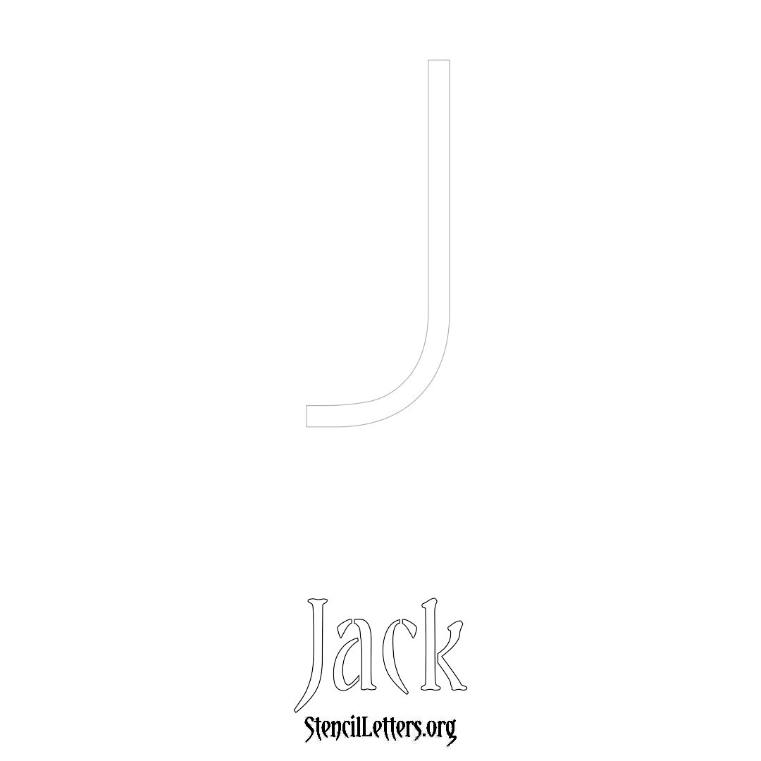 Jack printable name initial stencil in Simple Elegant Lettering