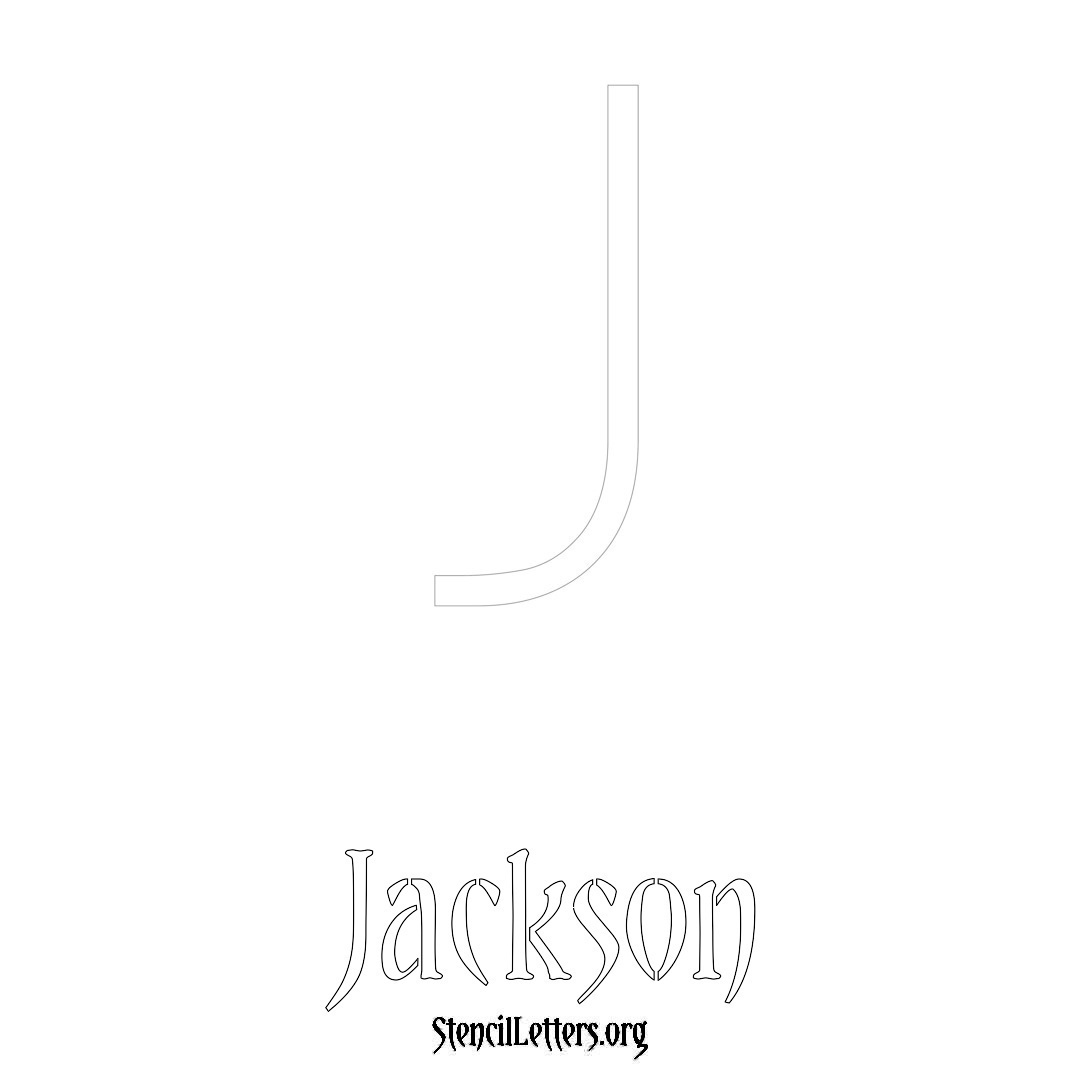 Jackson printable name initial stencil in Simple Elegant Lettering