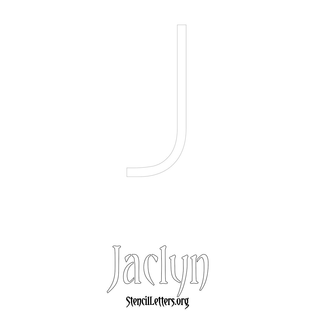 Jaclyn printable name initial stencil in Simple Elegant Lettering