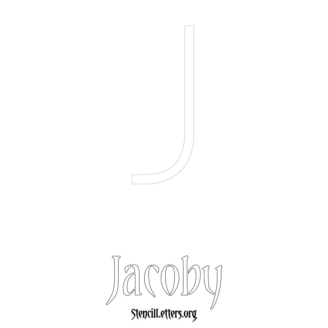 Jacoby printable name initial stencil in Simple Elegant Lettering