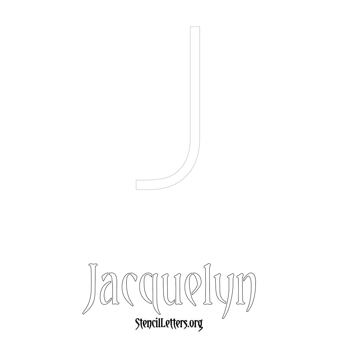 Jacquelyn printable name initial stencil in Simple Elegant Lettering