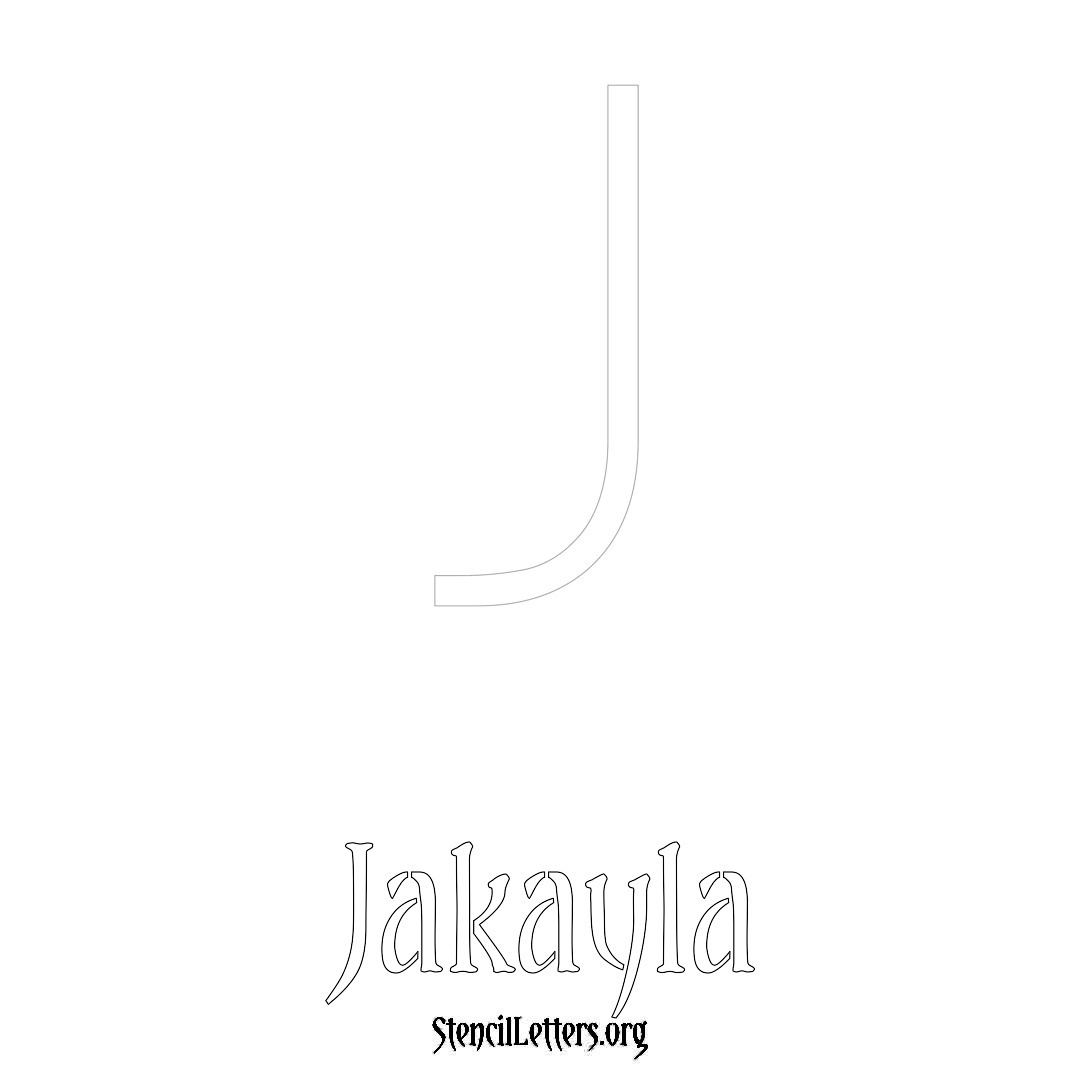 Jakayla printable name initial stencil in Simple Elegant Lettering