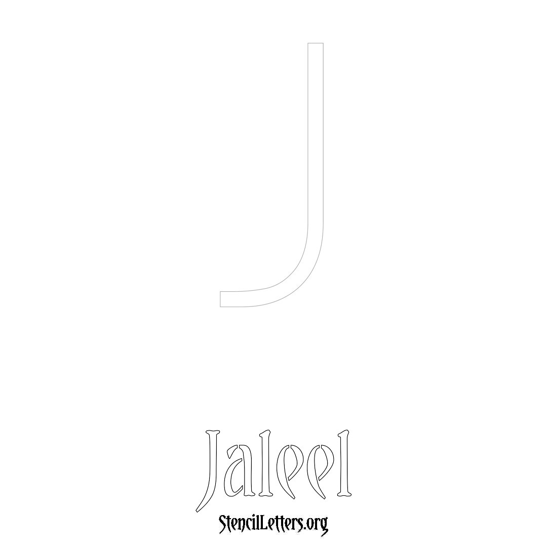 Jaleel printable name initial stencil in Simple Elegant Lettering