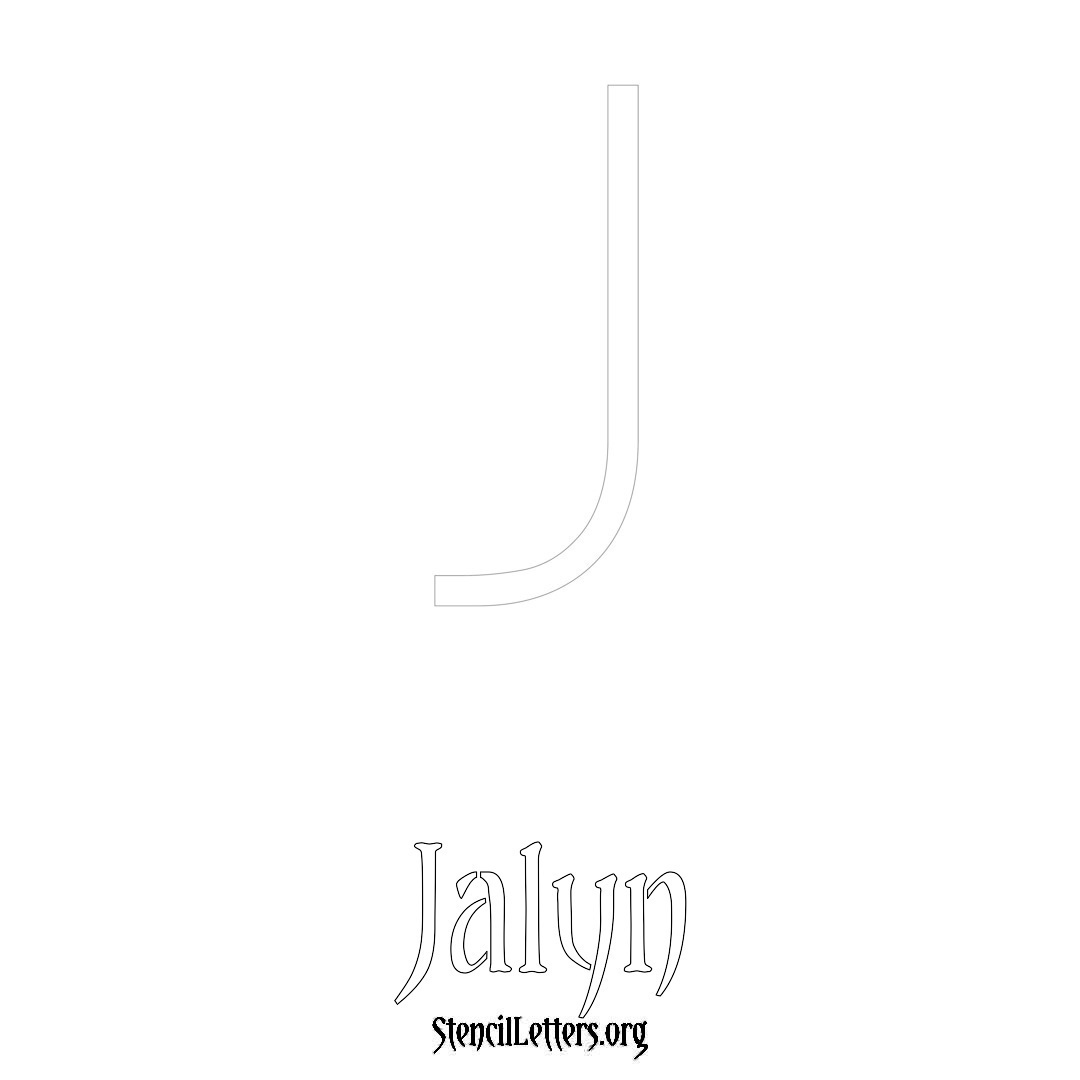 Jalyn printable name initial stencil in Simple Elegant Lettering