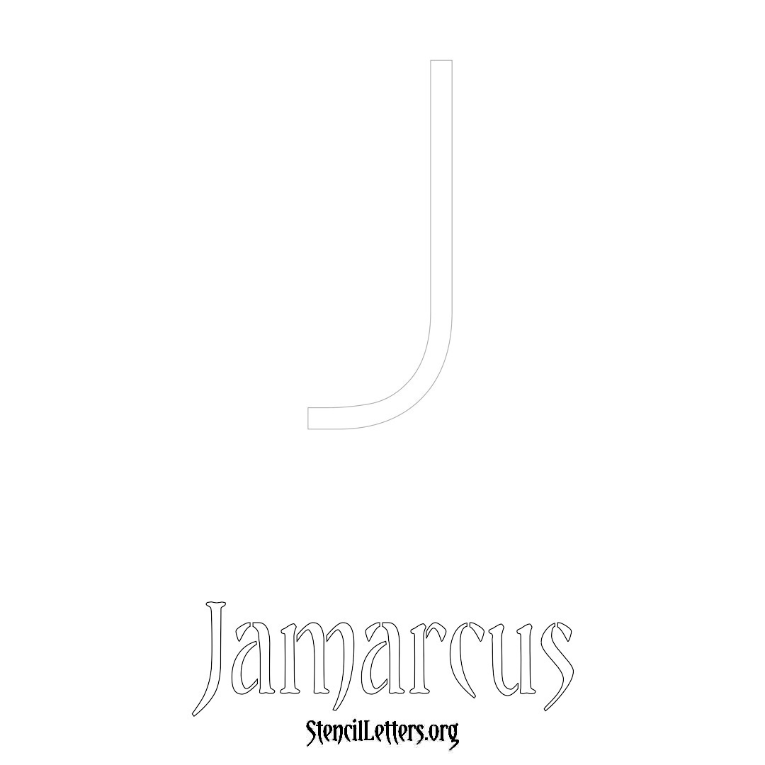 Jamarcus printable name initial stencil in Simple Elegant Lettering