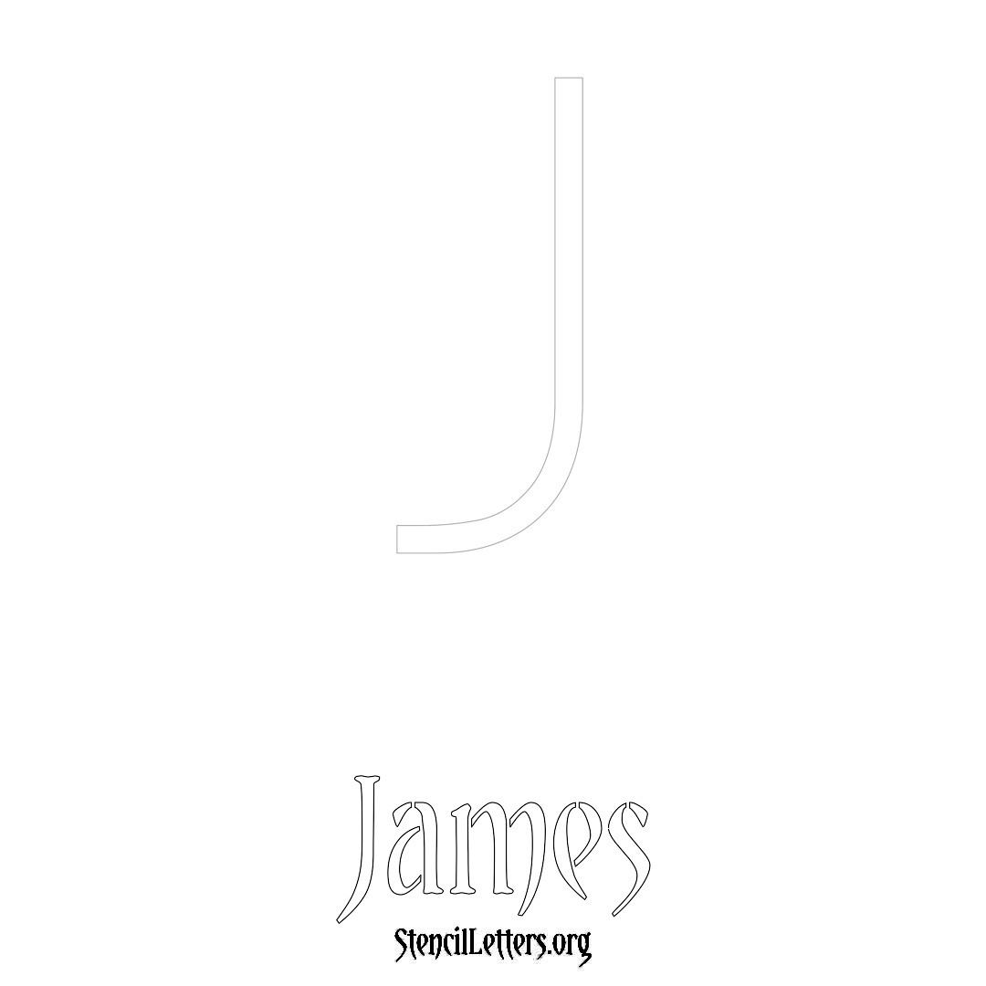 James printable name initial stencil in Simple Elegant Lettering