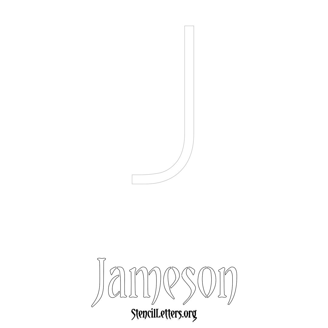 Jameson printable name initial stencil in Simple Elegant Lettering