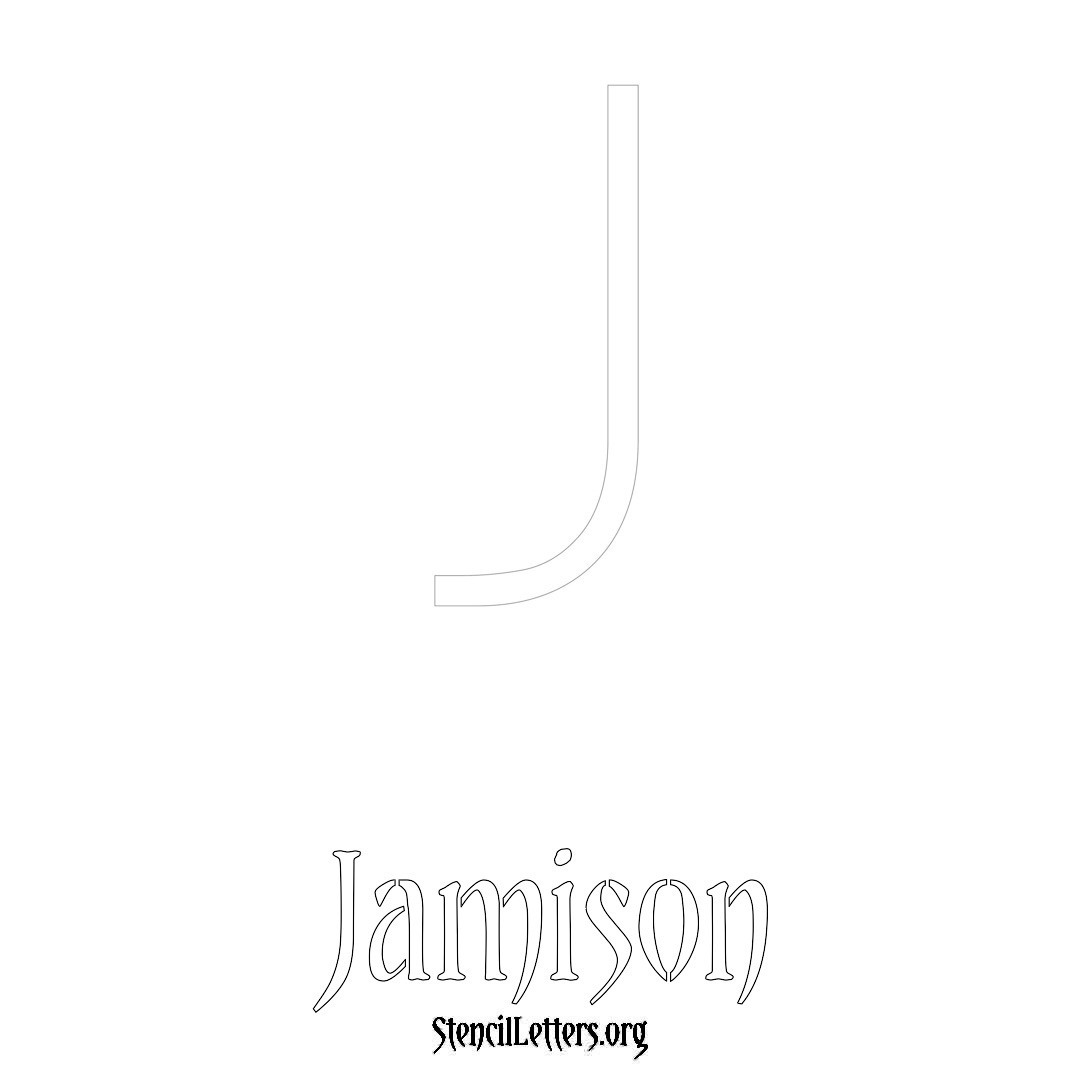 Jamison printable name initial stencil in Simple Elegant Lettering