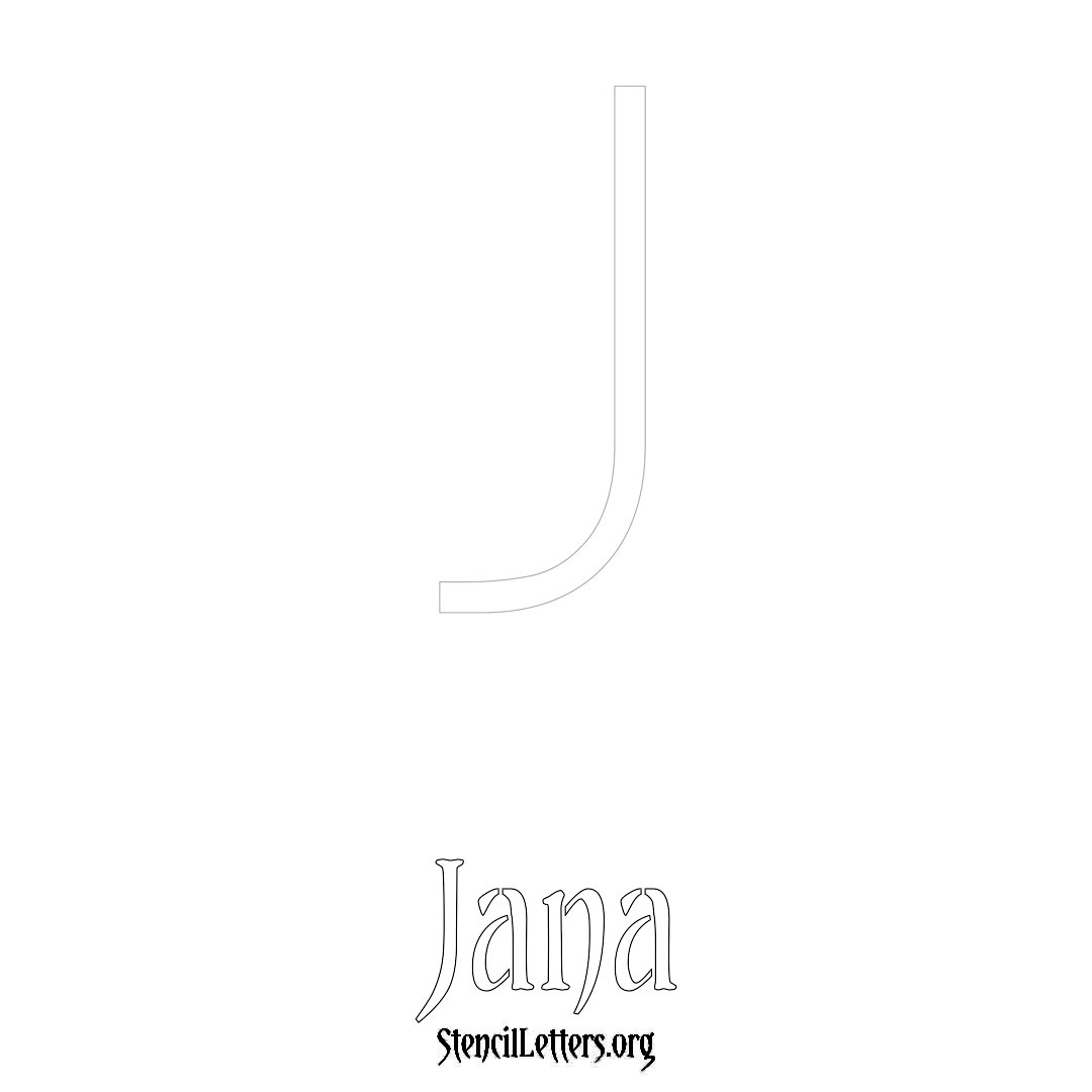 Jana printable name initial stencil in Simple Elegant Lettering