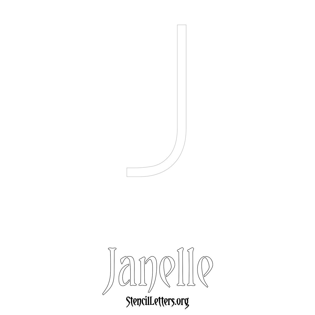 Janelle printable name initial stencil in Simple Elegant Lettering