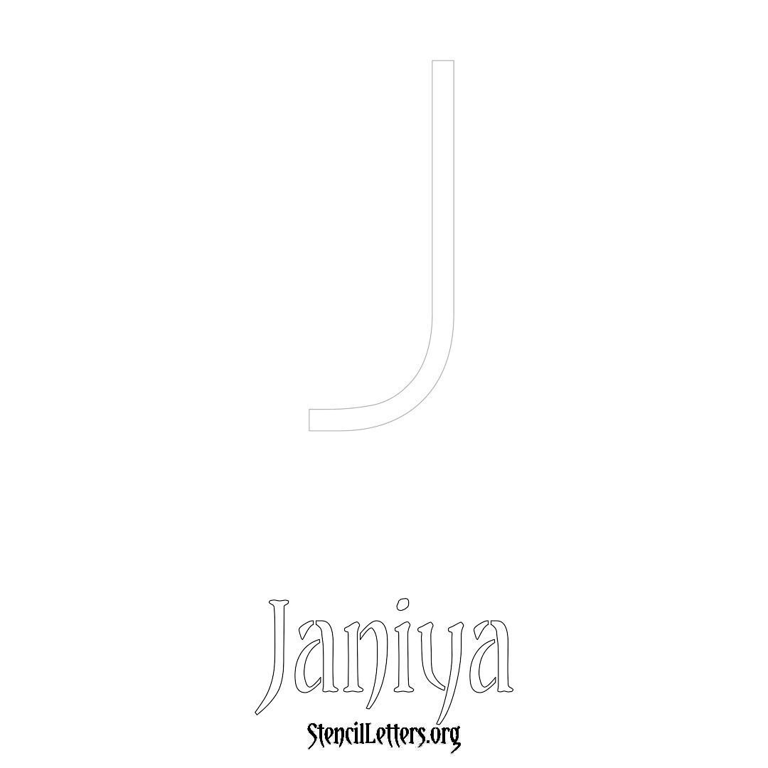 Janiya printable name initial stencil in Simple Elegant Lettering