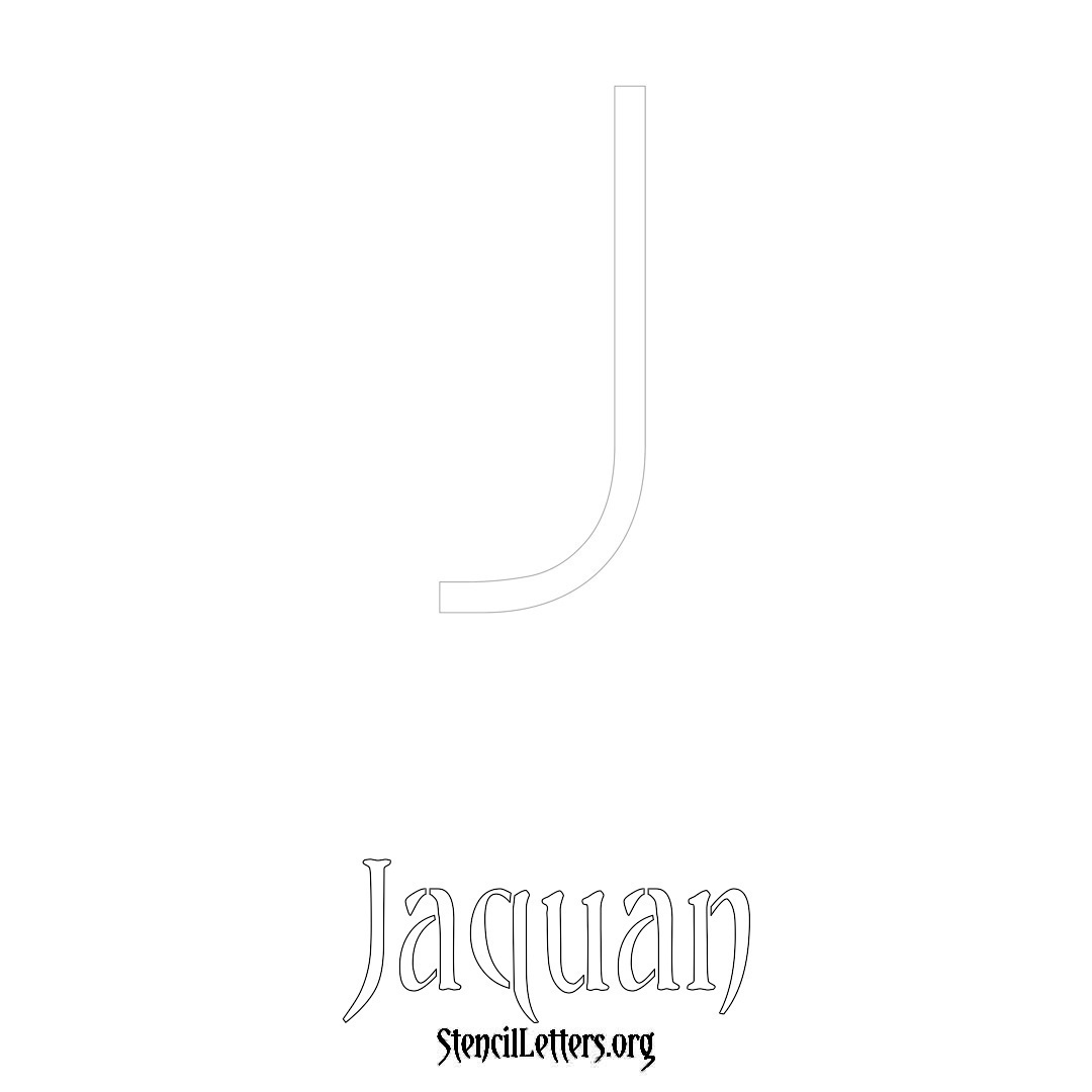 Jaquan printable name initial stencil in Simple Elegant Lettering