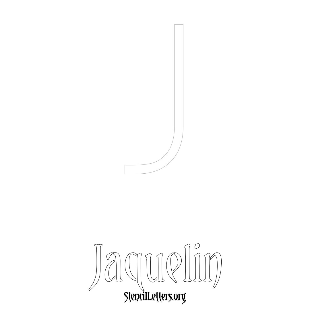 Jaquelin printable name initial stencil in Simple Elegant Lettering