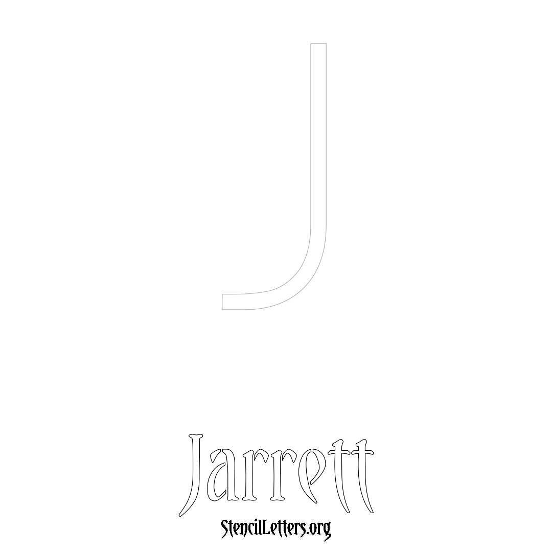 Jarrett printable name initial stencil in Simple Elegant Lettering