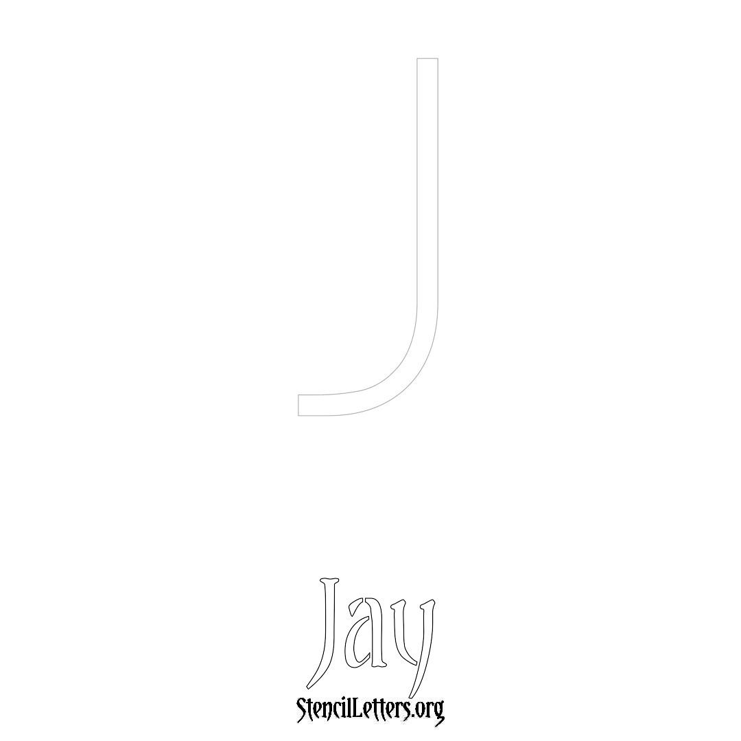 Jay printable name initial stencil in Simple Elegant Lettering