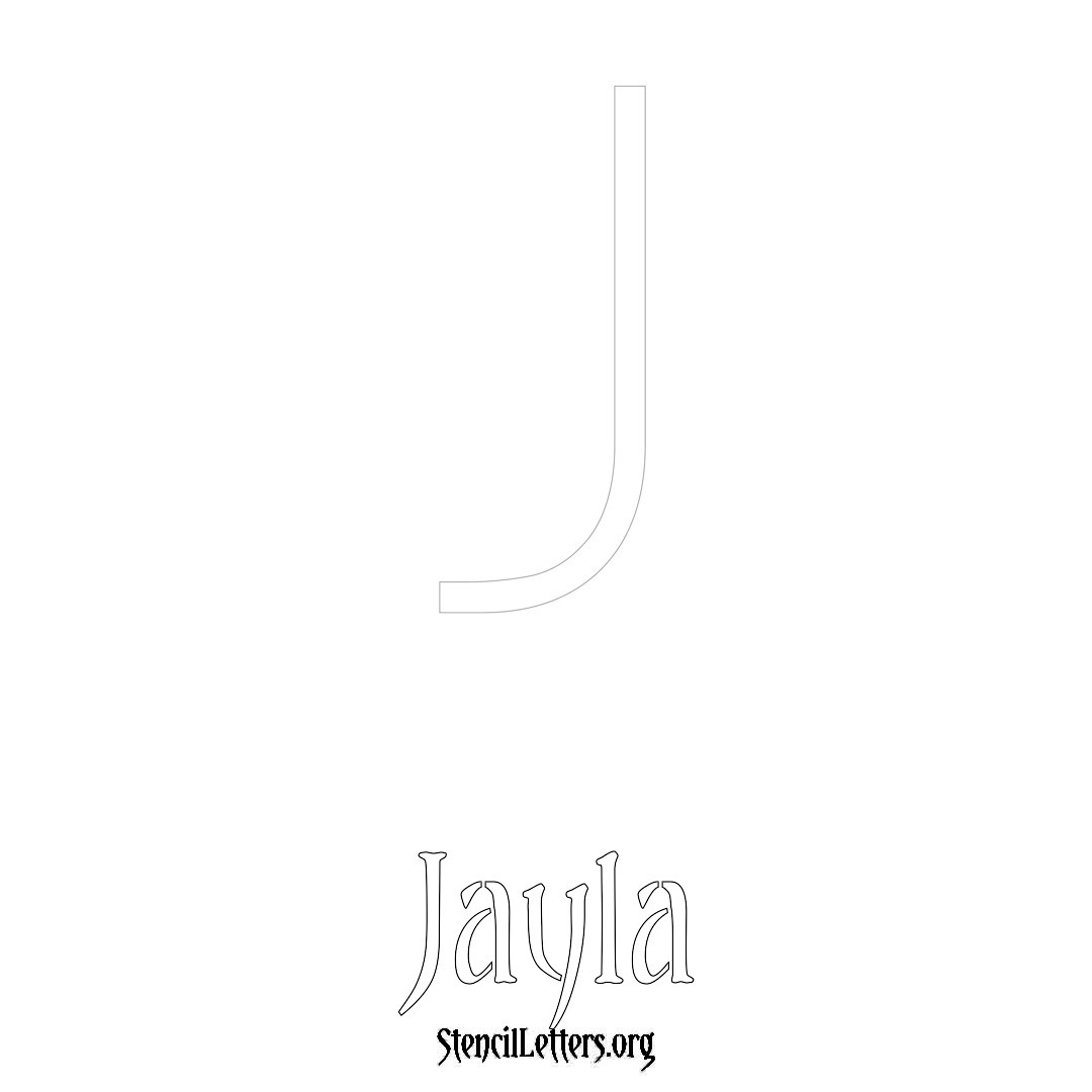 Jayla printable name initial stencil in Simple Elegant Lettering