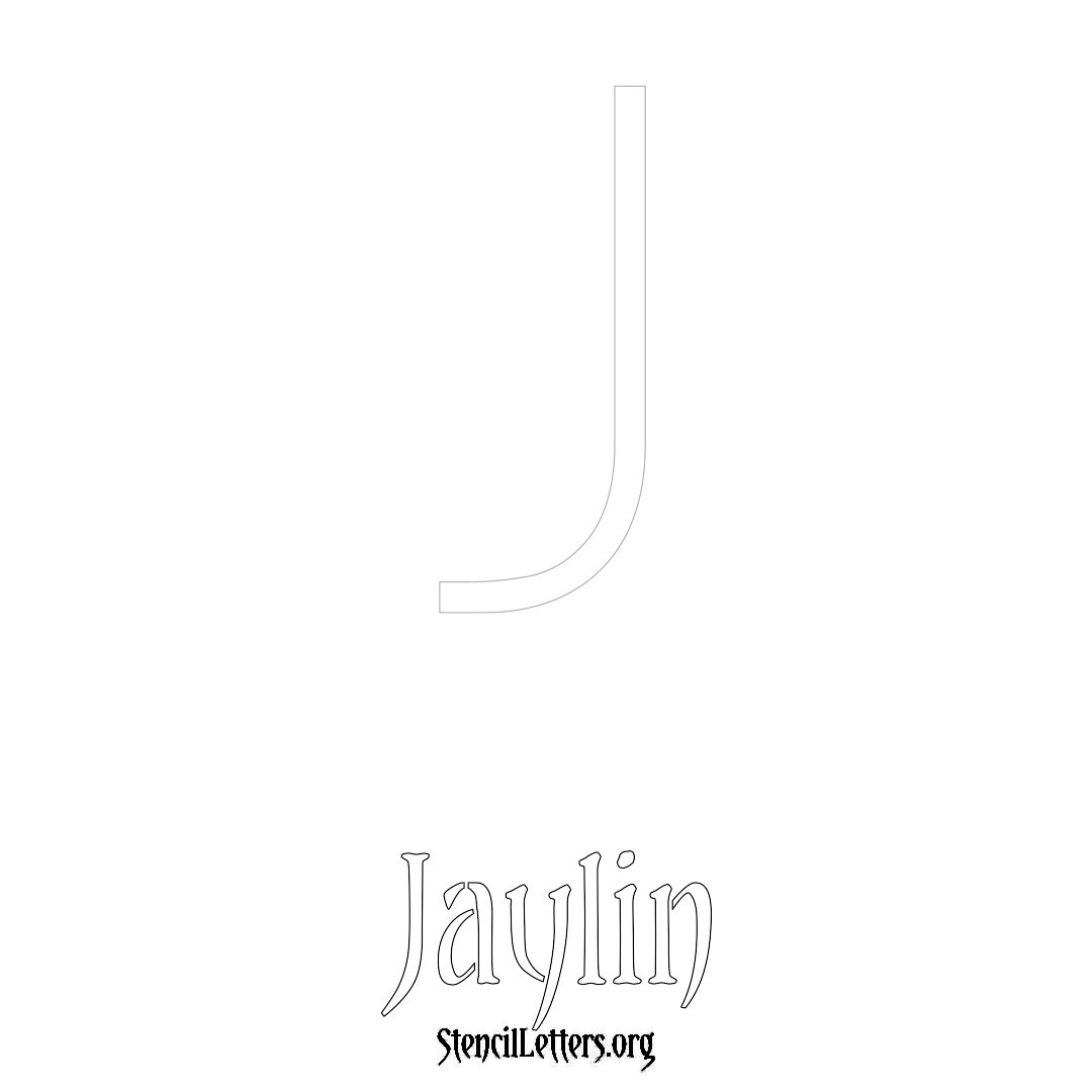 Jaylin printable name initial stencil in Simple Elegant Lettering