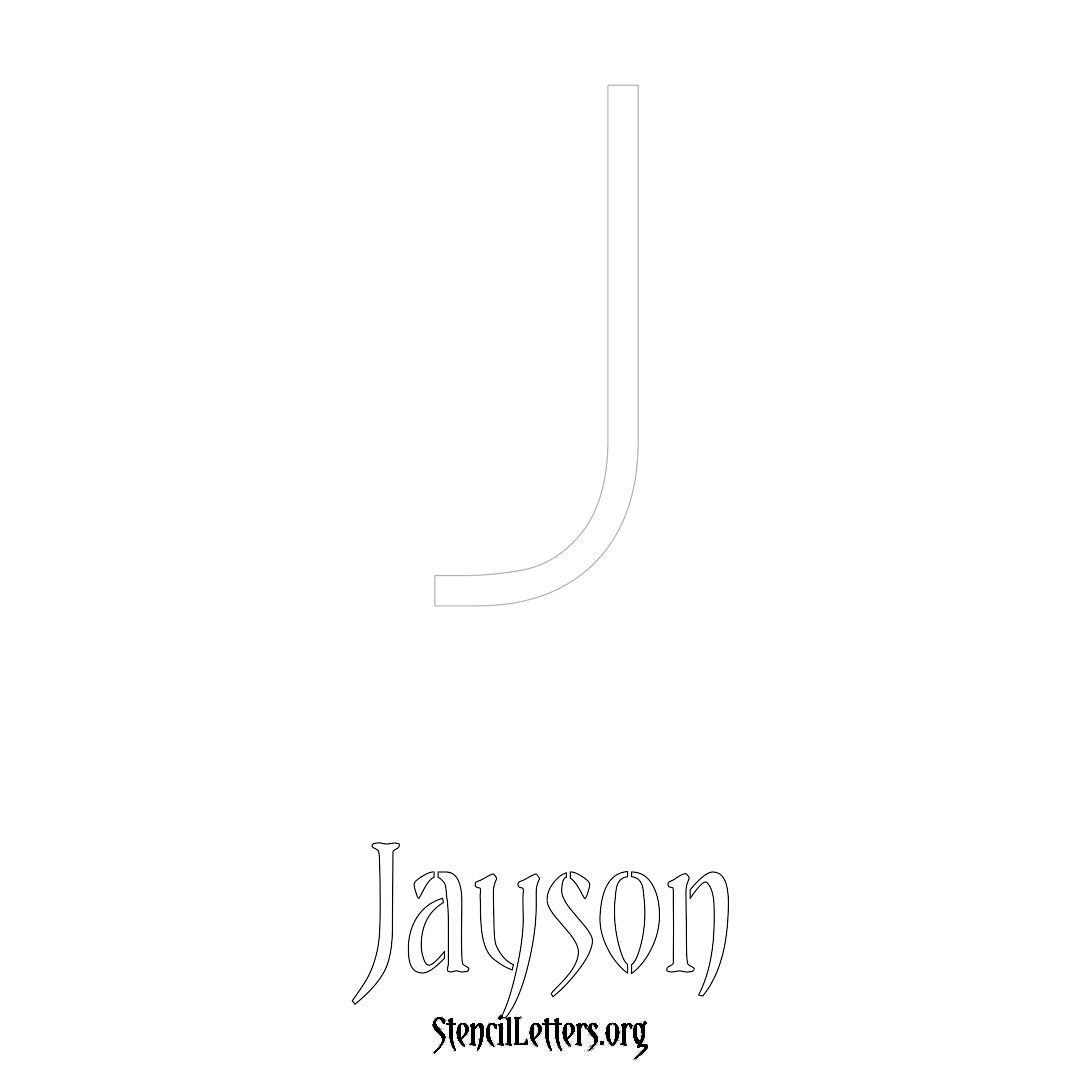 Jayson printable name initial stencil in Simple Elegant Lettering