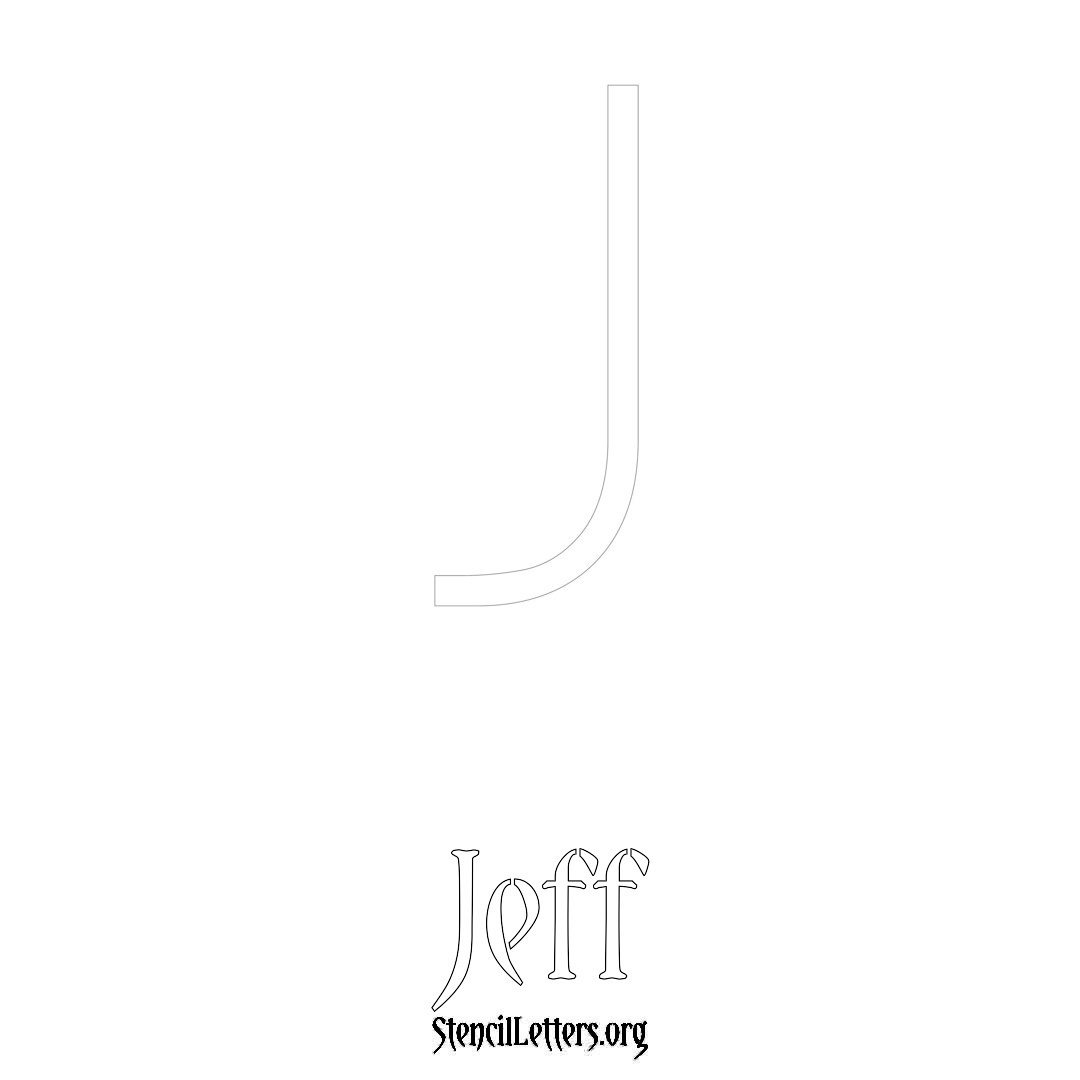Jeff printable name initial stencil in Simple Elegant Lettering