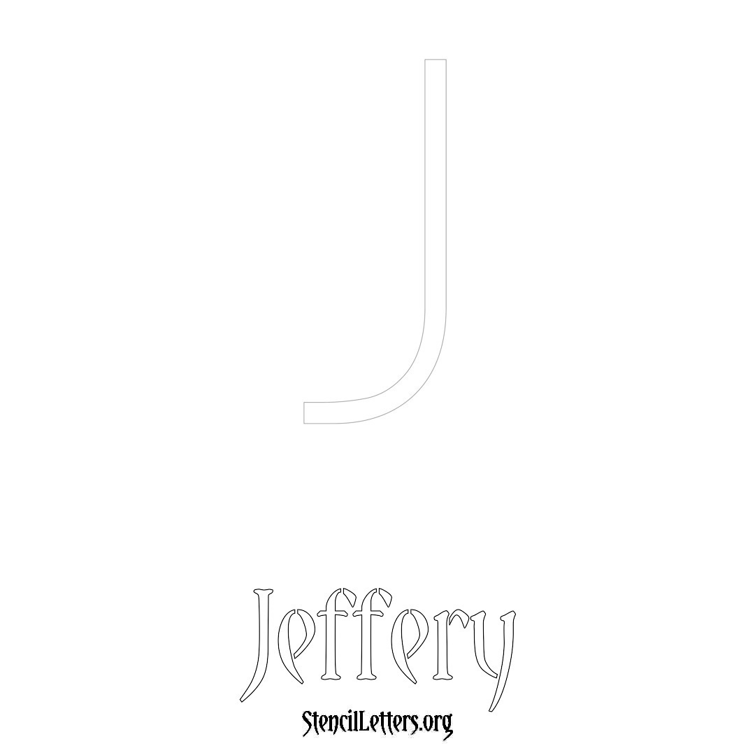Jeffery printable name initial stencil in Simple Elegant Lettering