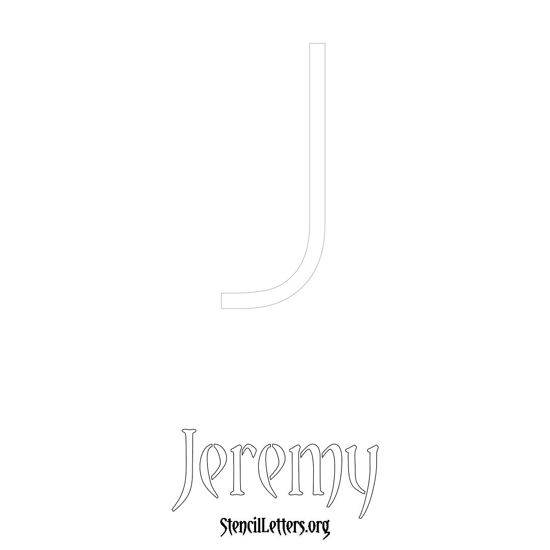 Jeremy printable name initial stencil in Simple Elegant Lettering