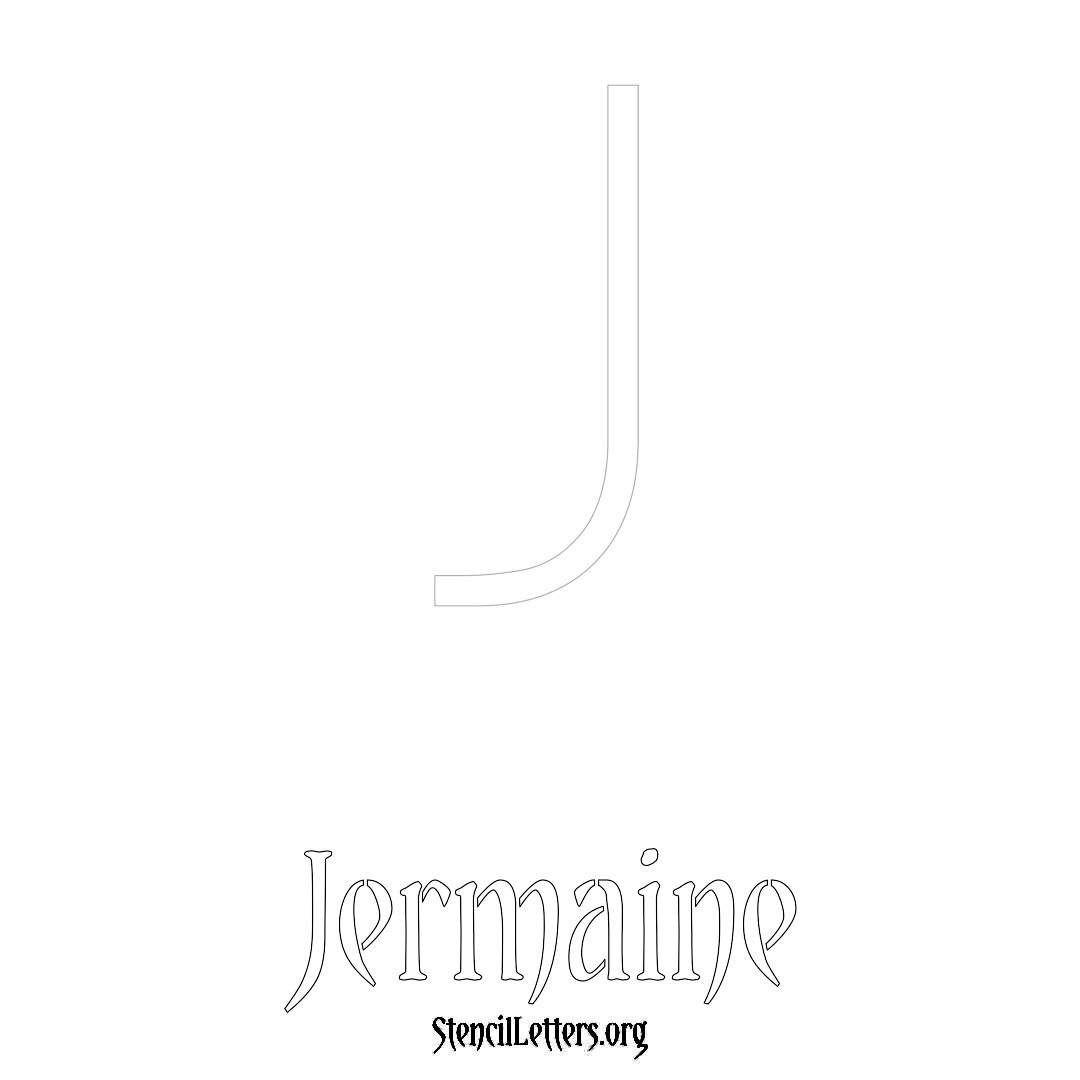 Jermaine printable name initial stencil in Simple Elegant Lettering