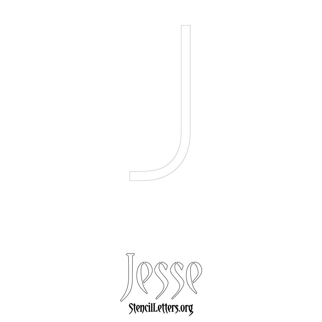 Jesse printable name initial stencil in Simple Elegant Lettering