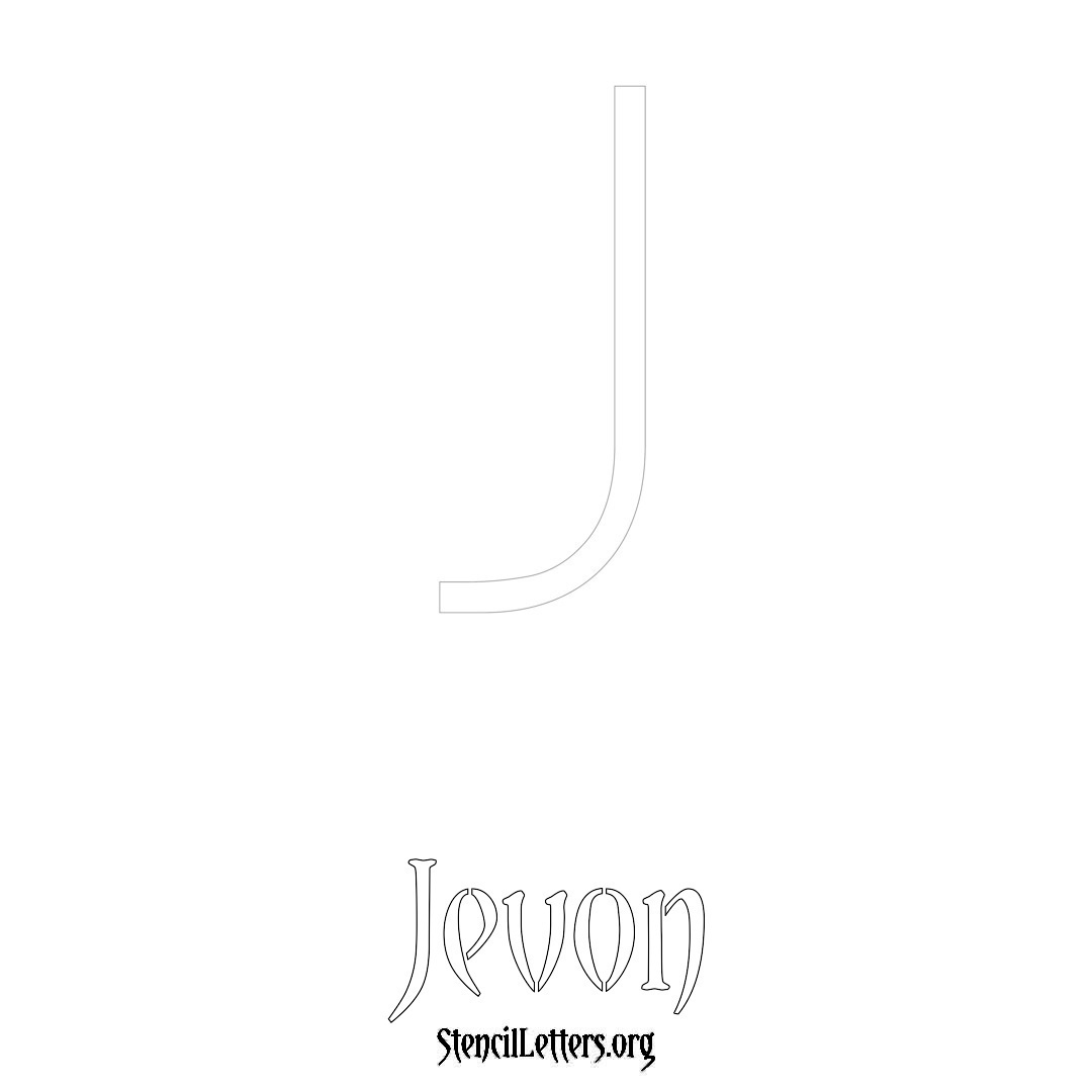 Jevon printable name initial stencil in Simple Elegant Lettering