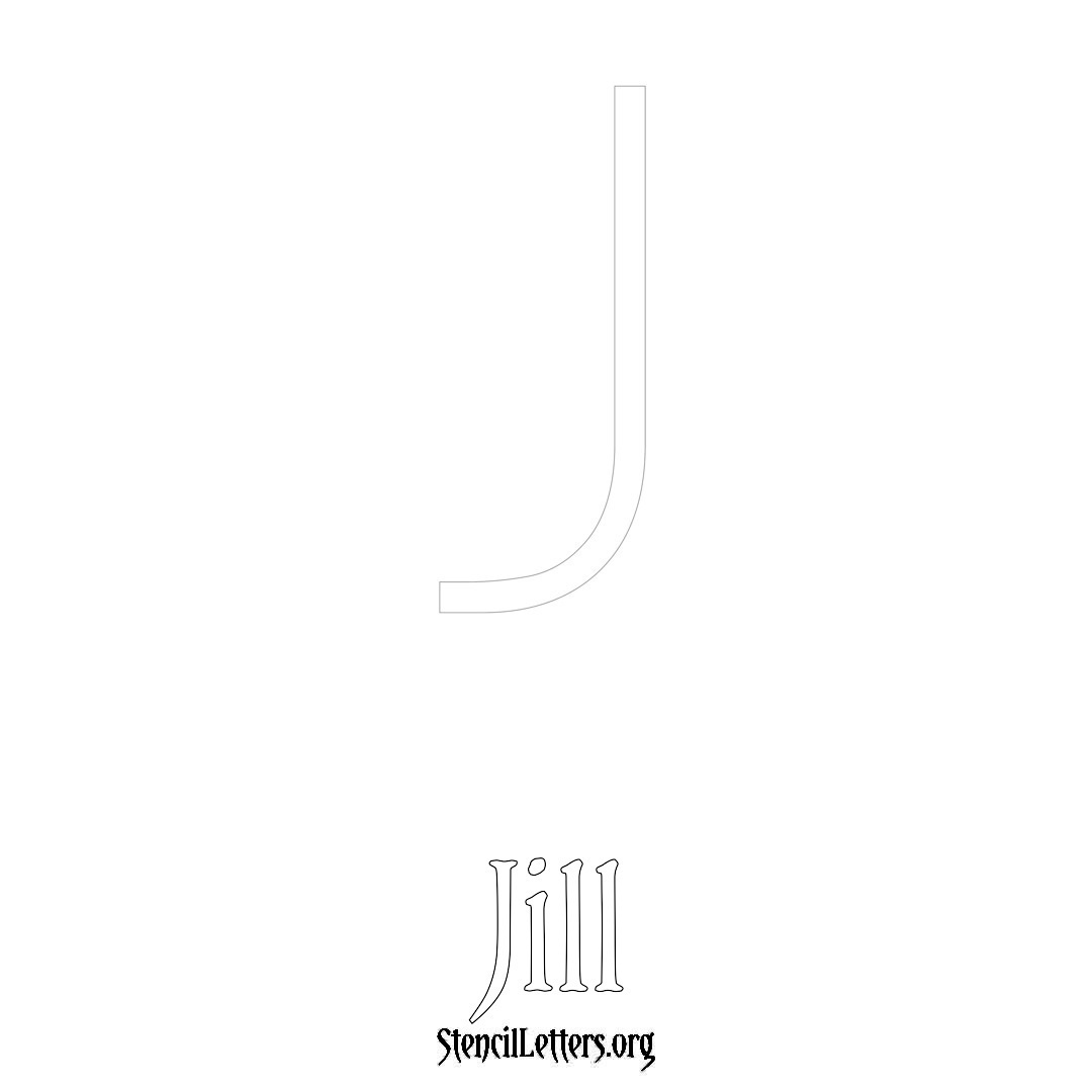 Jill printable name initial stencil in Simple Elegant Lettering